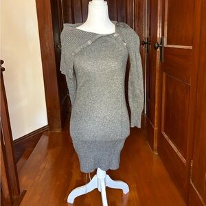 Grey cowl neck sweater dress